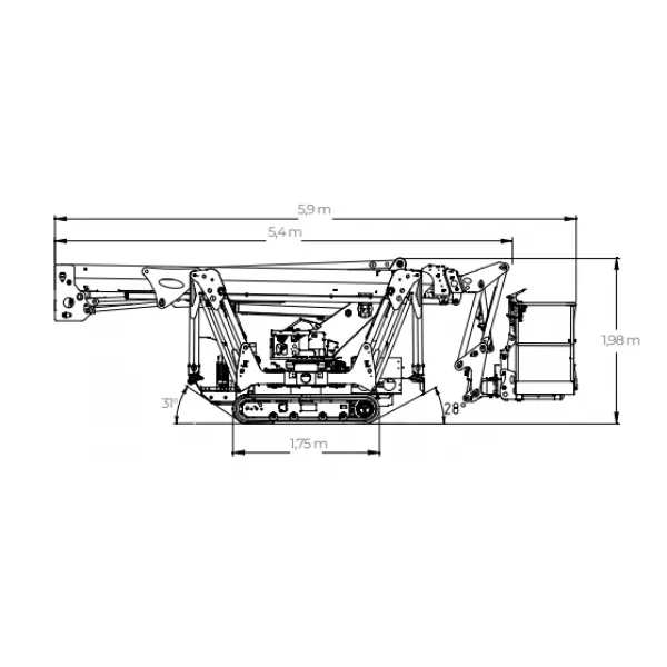 Вишка тип паяк CMC S22HD, null kW, null, 21600 мм, null к.с., null кг, 230 кг - продажба