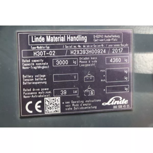 Употребяван газокар Linde H30T-02 2017 10900