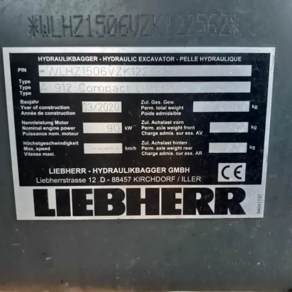 Употребяван колесен багер Liebherr A912 COMPACT 2020