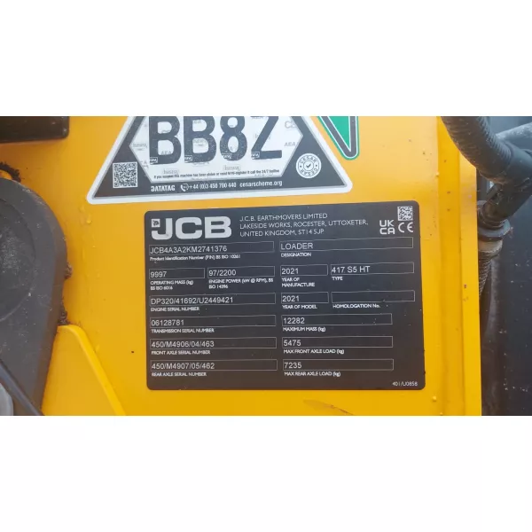 Употребяван челен товарач JCB 417 HT 2021