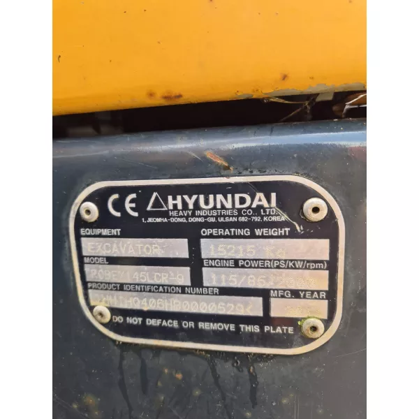 Употребяван верижен багер Hyundai Robex 145 LCR-9 2011, 15215 кг.