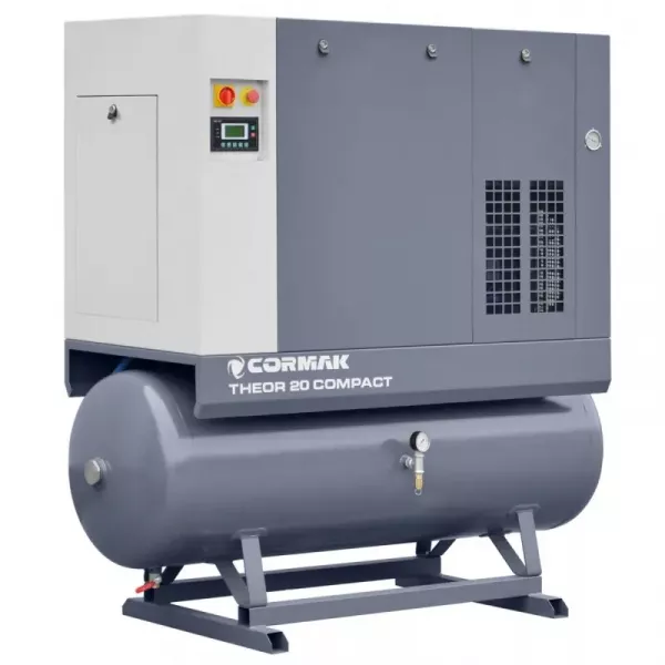 Електрически компресор CORMAK THEOR 20 COMPACT INVERTER + изсушител N20S + 270L Container, 15 kW, 20 к.с., 2000 (л/мин) - продаж