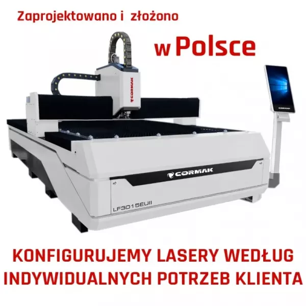 Лазер за рязане на оптични влакна CORMAK LF3015EU-3000W, 3 kW, 1500x3000 мм, 40 м/мин - продажба