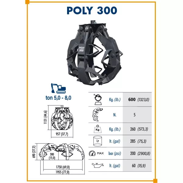 Щипка Agriforest POLY 300, 1750 мм, 600 - продажба