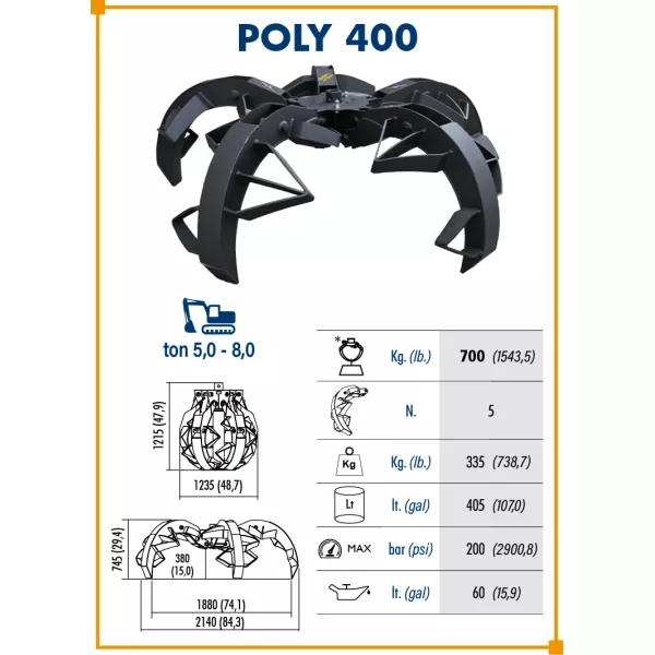 Щипка Agriforest POLY 400, 1880 мм, 700 - продажба