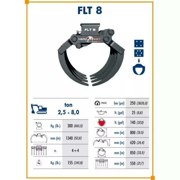 Щипка Agriforest FLT 8, 1340 мм, 300 - продажба